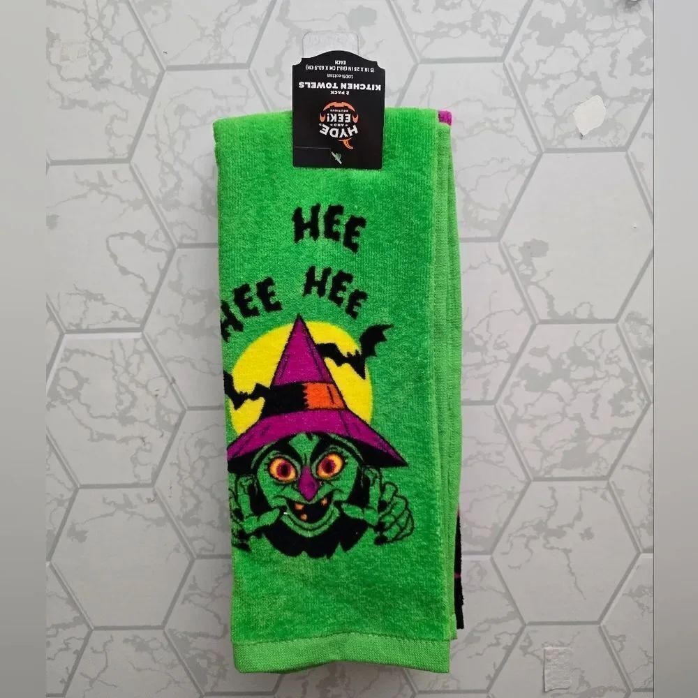 Nwt 2pc Halloween Witch Kitchen Terry Towels Hydeand EEK! Boutique"